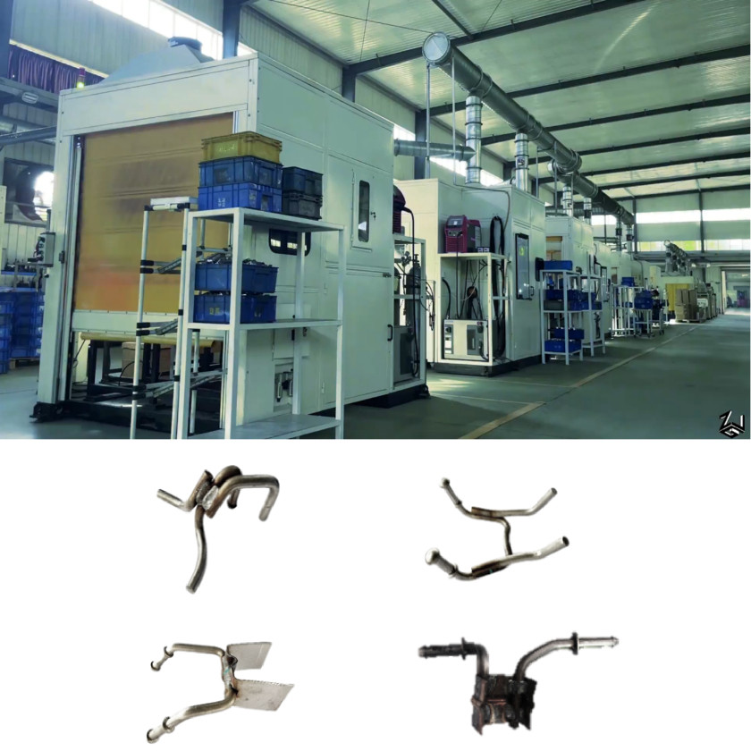 Automatic robot welding production line